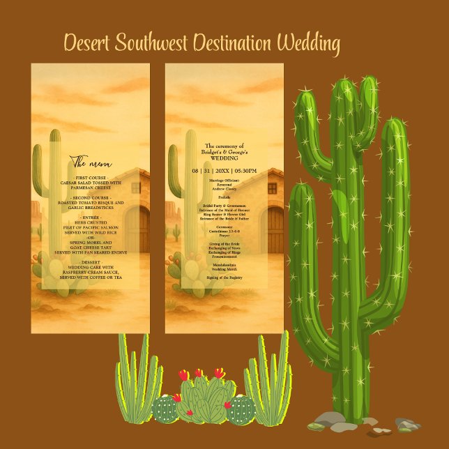Rustic Desert Southwest Terracotta Wedding  Program (Creator Uploaded)