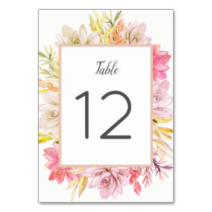 Rustic Desert Succulents Table Number Cards