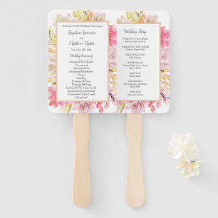 Rustic Desert Succulents Wedding Ceremony Programs Hand Fan