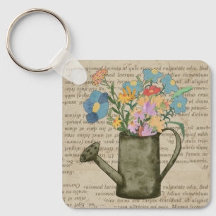 Rustic design for Farmhouse lovers text and floral Keychain