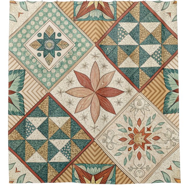 Rustic Diamond Patchwork Pattern - Geometric (Front)