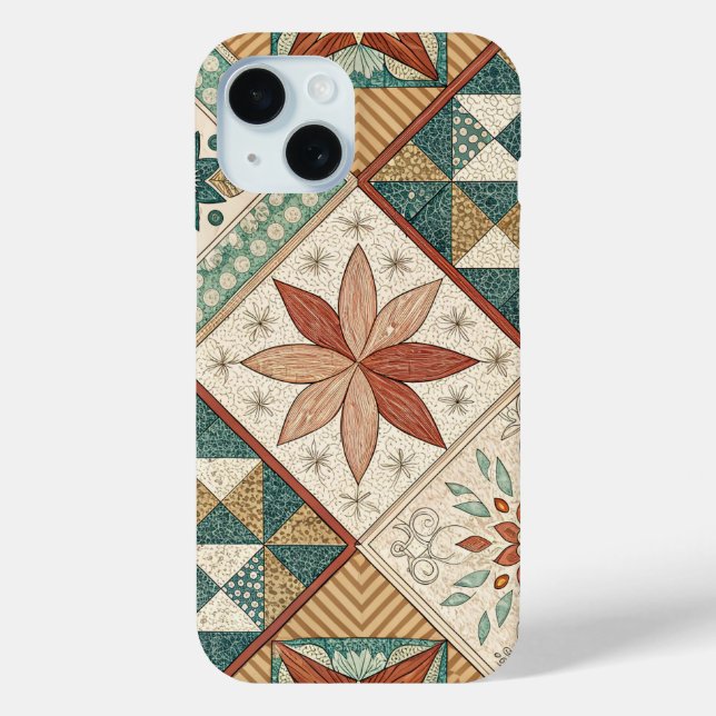 Rustic Diamond Patchwork Pattern - Geometric Case-Mate iPhone Case (Back)