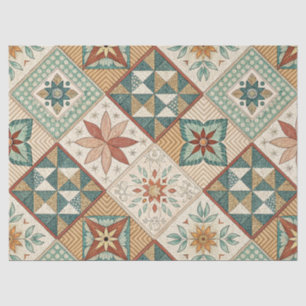 Rustic Diamond Patchwork Pattern - Geometric Tissue Paper