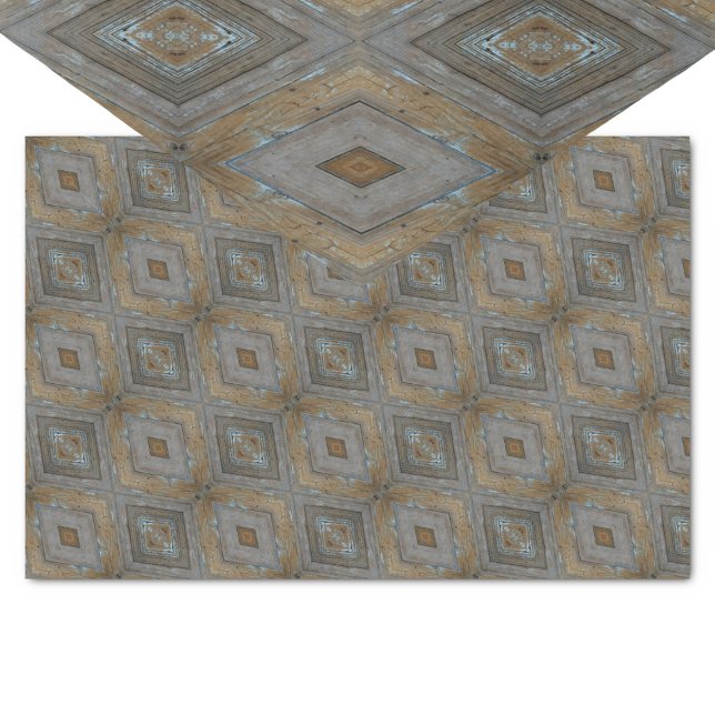 Rustic Diamond Pattern Weathered Woodgrain Tissue Paper (Creator Uploaded)