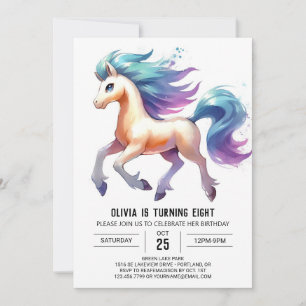 Rustic Digital Horse Birthday Invitation