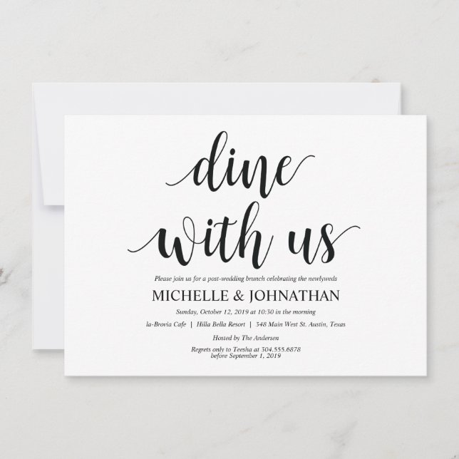 Rustic Diner avec nous Brunch Invitation Card (Devant)