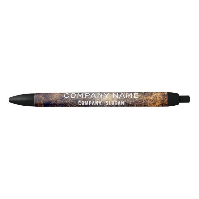 Rustic Dirt Brown Company/Event Black Ink Pen (Front)