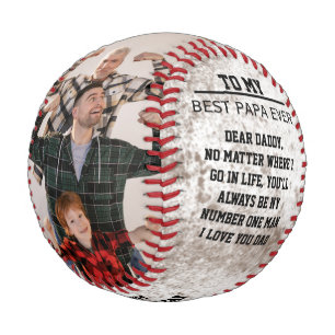 Rustic Dirty white with Photo collage Father's day Baseball