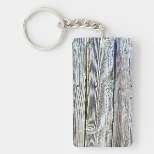 Rustic distressed barn wood keychain (Front)