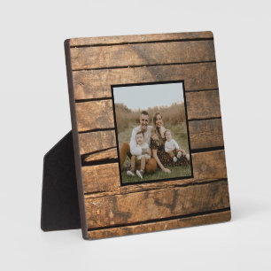 Rustic distressed dark outdoors Barn Wood pattern Plaque