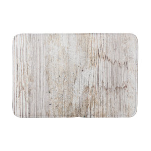 Rustic Distressed Natural Wood    Bath Mat