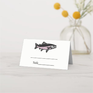 Rustic DIY Colors Trout Fish Place Card