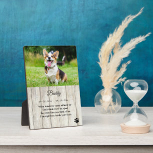 Rustic Dog Memorial Photo Quote Keepsake Plaque