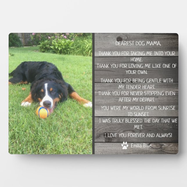 Rustic Dog Pet Memorial Keepsake Quote Plaque (Front)