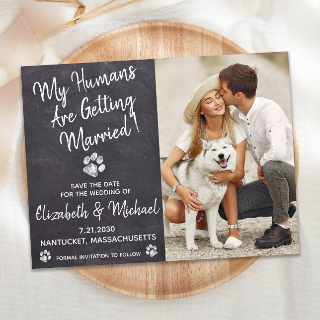 Rustic Dog Wedding Dog Save The Date Announcement Postcard (Creator Uploaded)