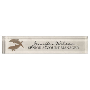 Rustic Dolphins Beach Wedding Nameplate