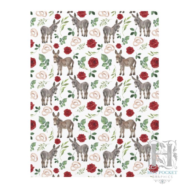 Rustic Donkey Floral Red Scrapbook Paper (Creator Uploaded)