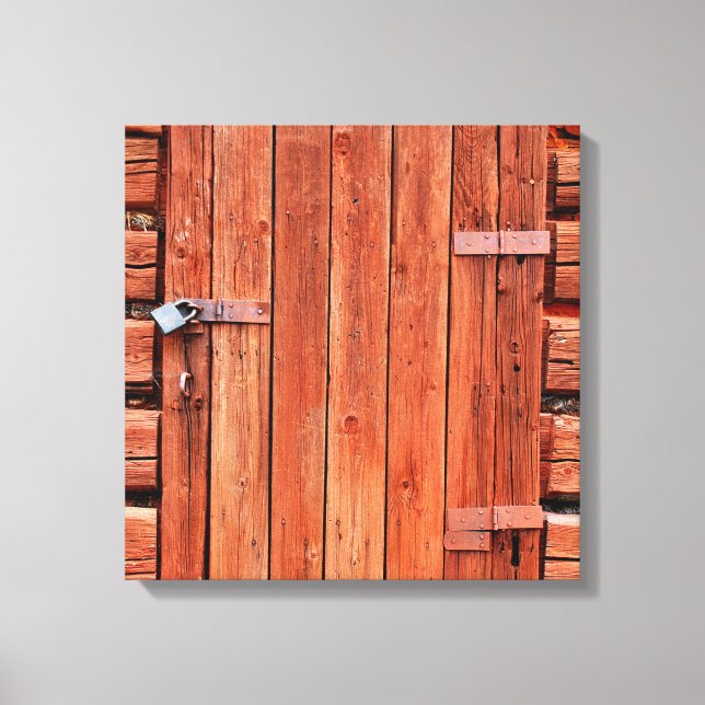 Rustic door image on canvas print (Front)