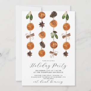 Rustic Dried Fruit Holiday Party Invitation