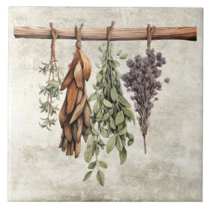Rustic Dried Herbs Faux Texture Tile