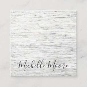 Rustic drift wood modern feminine minimalist square business card
