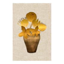 Rustic Dry Warm Light Flowers in Vase