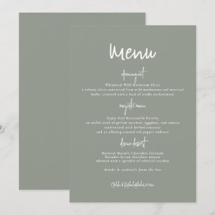 Rustic Dual Tone Reversible Wedding Menu Card