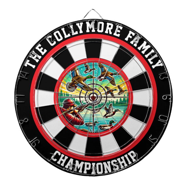 Rustic Ducks in Motion Artwork Dartboard (Front)