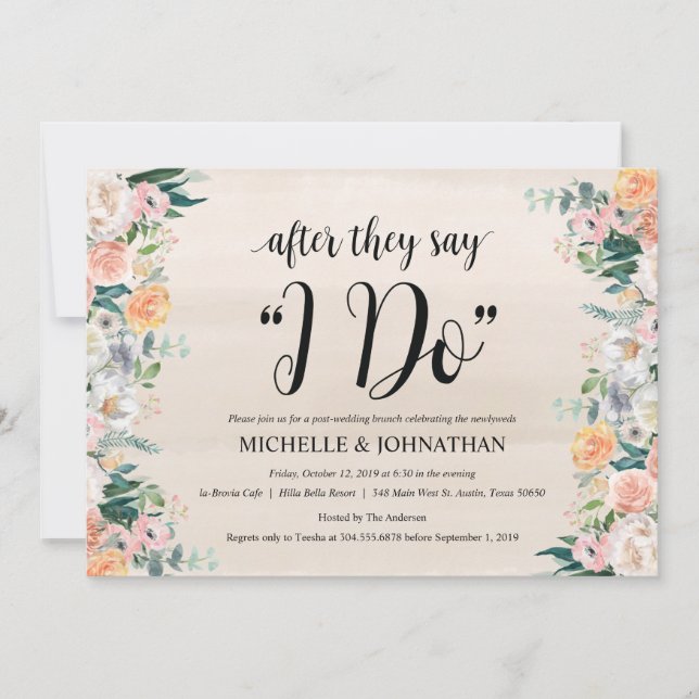 Rustic Dusk Post Wedding Brunch Invitation Card (Front)