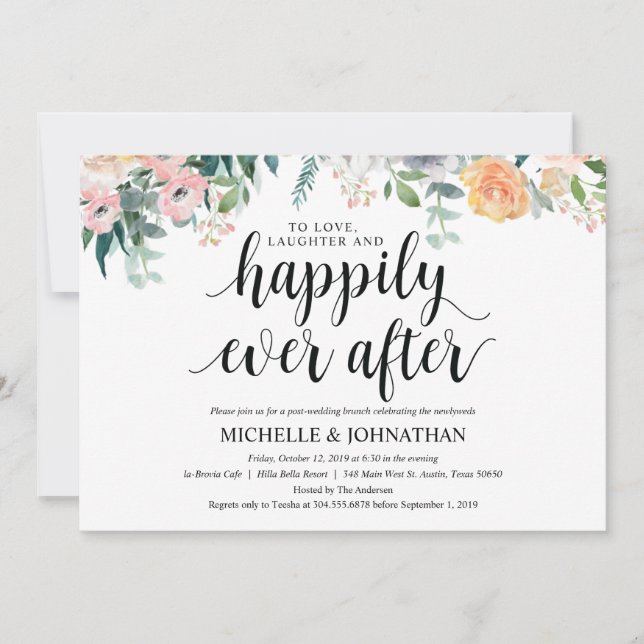 Rustic Dusk Post Wedding Brunch Invitation Card (Front)