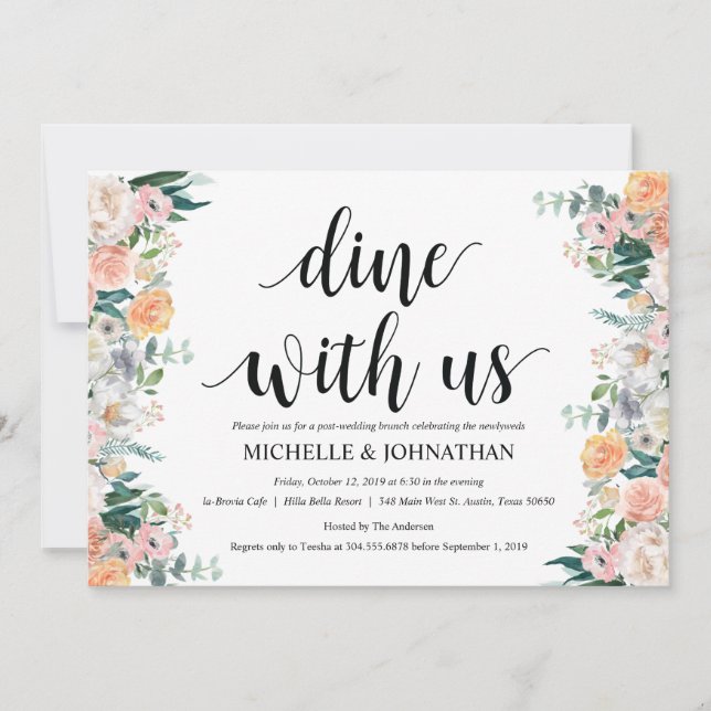 Rustic Dusk Post Wedding Brunch Invitation Card (Front)
