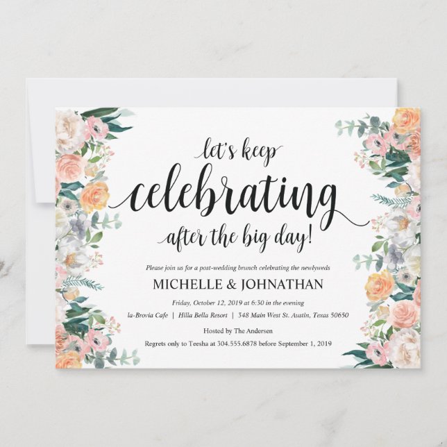 Rustic Dusk Post Wedding Brunch Invitation Card (Front)