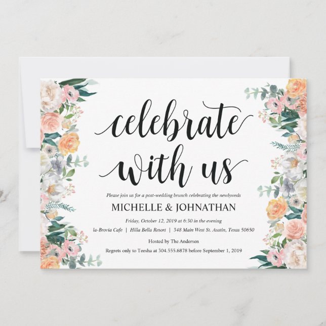 Rustic Dusk Post Wedding Brunch Invitation Card (Front)