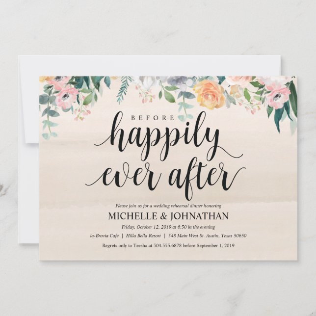Rustic Dusk Wedding Rehearsal Dinner Invitation (Front)