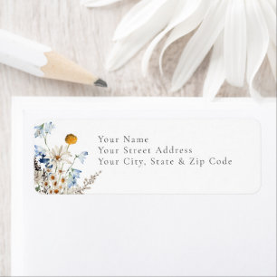 Rustic Dusty Blue Daisies & Wildflowers Shower