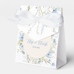Rustic Dusty Blue Delicate Wildflower Wedding Favor Box