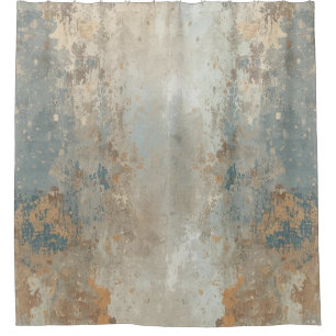 Rustic Dusty Blue Light Brown Abstract Farmhouse