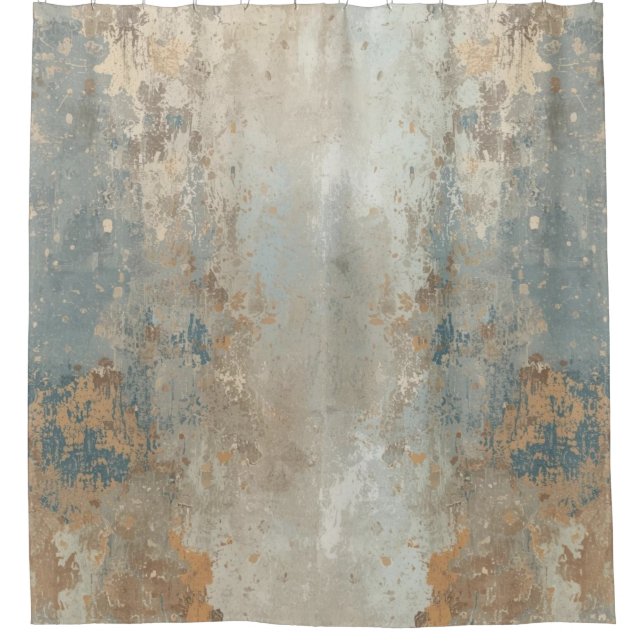 Rustic Dusty Blue Light Brown Abstract Farmhouse (Front)