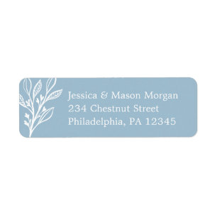 Rustic Dusty Blue Return Address Label
