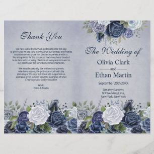 Rustic Dusty Blue Watercolor Floral