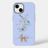 rustic dusty Blue watercolor flower bouquet