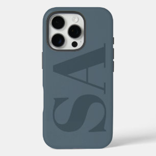 Rustic Dusty Blue Watercolor Minimal Contemporary iPhone 16 Pro Case