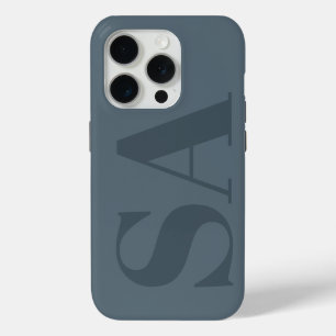 Rustic Dusty Blue Watercolor Minimal Contemporary iPhone 15 Pro Case