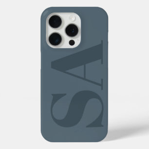 Rustic Dusty Blue Watercolor Minimal Contemporary iPhone 15 Pro Case