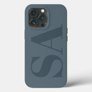 Rustic Dusty Blue Watercolor Minimal Contemporary iPhone 13 Pro Case
