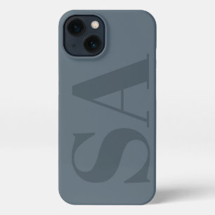 Rustic Dusty Blue Watercolor Minimal Contemporary iPhone 13 Case