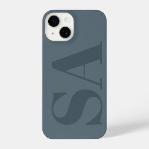 Rustic Dusty Blue Watercolor Minimal Contemporary iPhone 14 Case