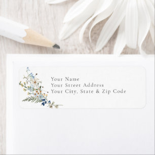 Rustic Dusty Blue Wildflowers & Daisies Shower