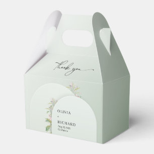 Rustic Dusty green leaves blush Floral arch Favor Box