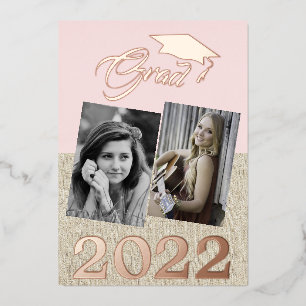 Rustic Dusty Pink Graduate 2 Photo Graduation